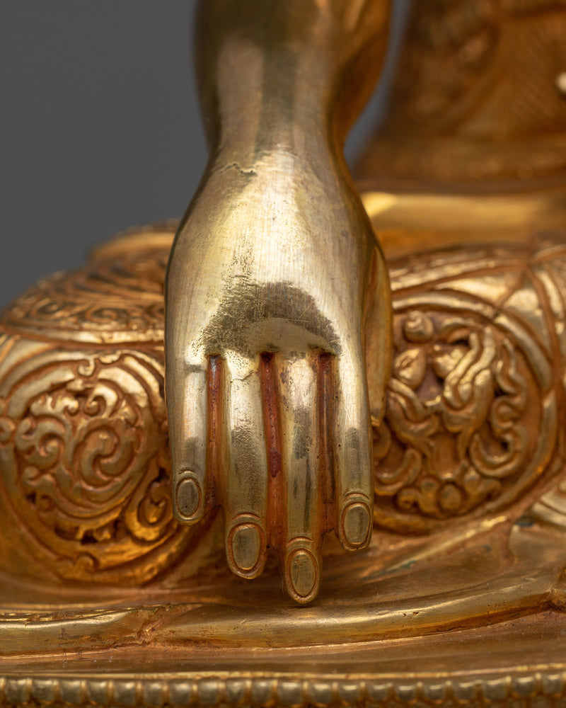 Gold Gilded Shakyamuni Buddha Statue | Embrace Tranquility