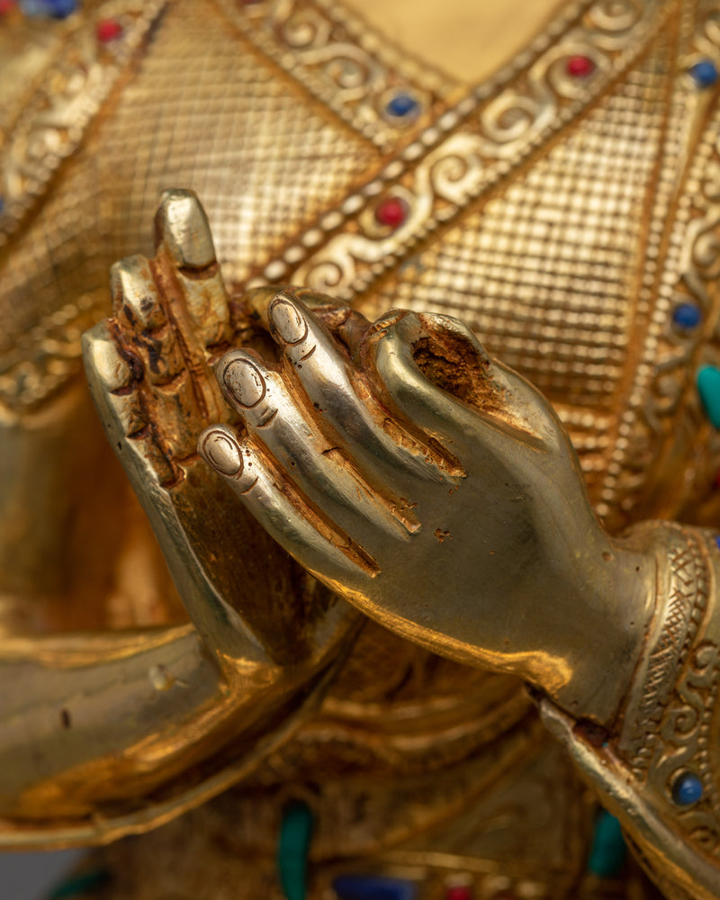 Gold Gilded Tsongkhapa Statue | Discover Enlightenment with our Sculpture