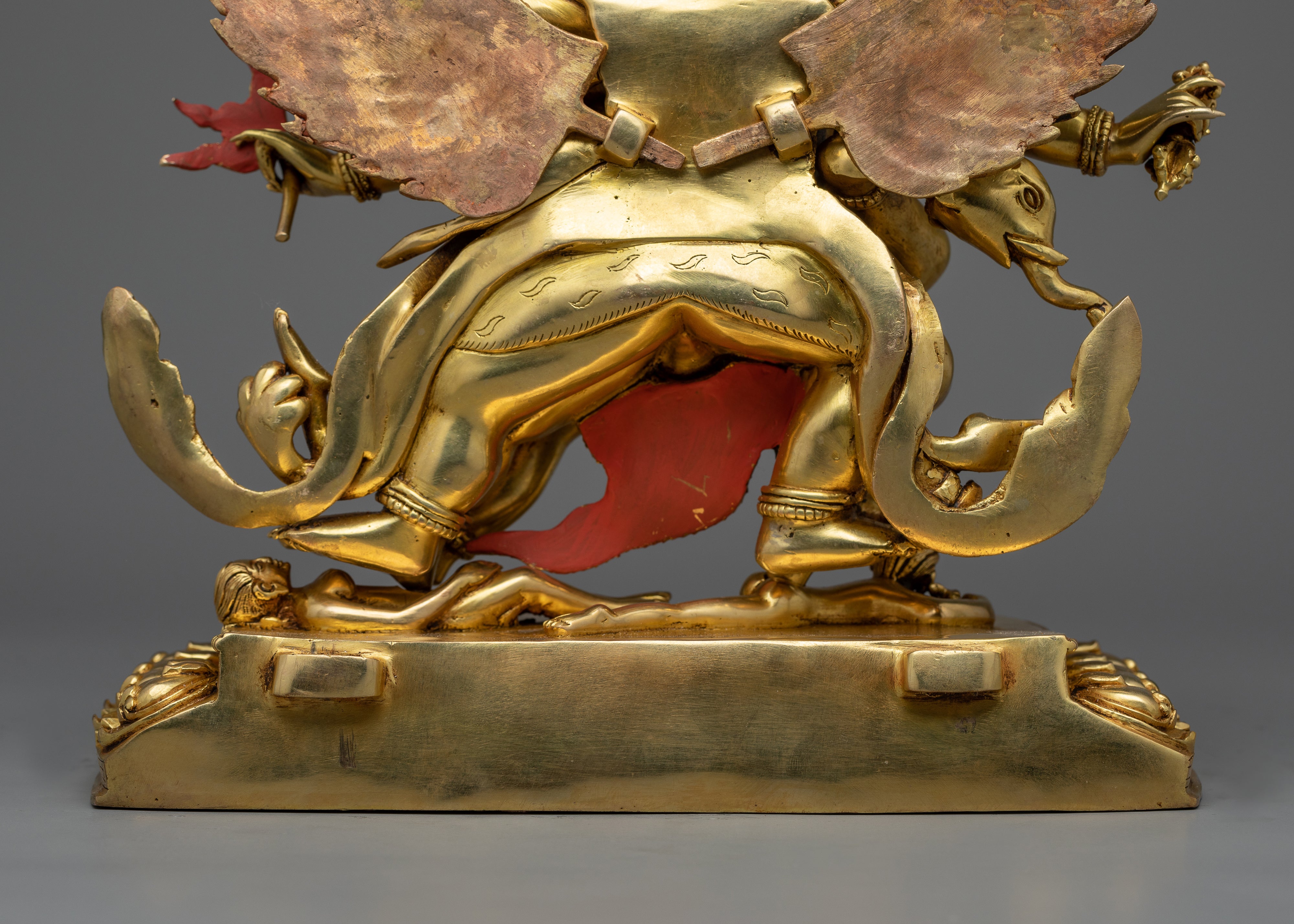 Gold-Gilded Vajrakilaya Copper Statue | Majestic Buddhist Deity Hand-carved Sculpture