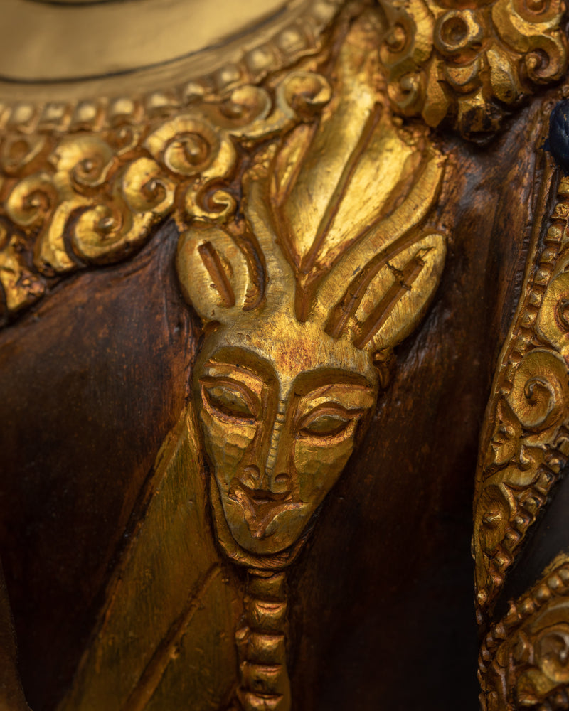Beautiful Chenrezig Sculpture | 24k Gold Gilded Masterpiece