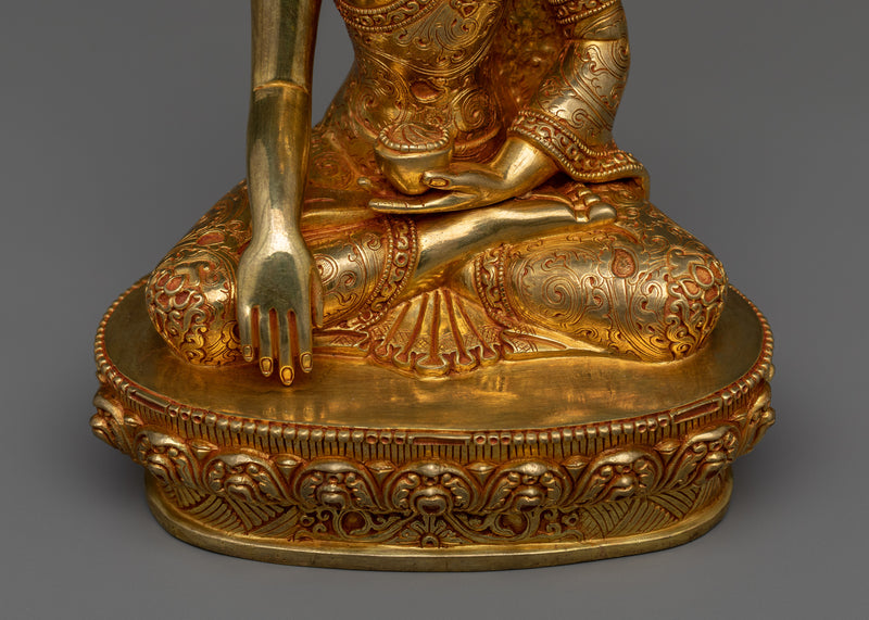 Shakyamuni Buddha Gold Gilded Sculpture | Ignite Serenity with our Statue