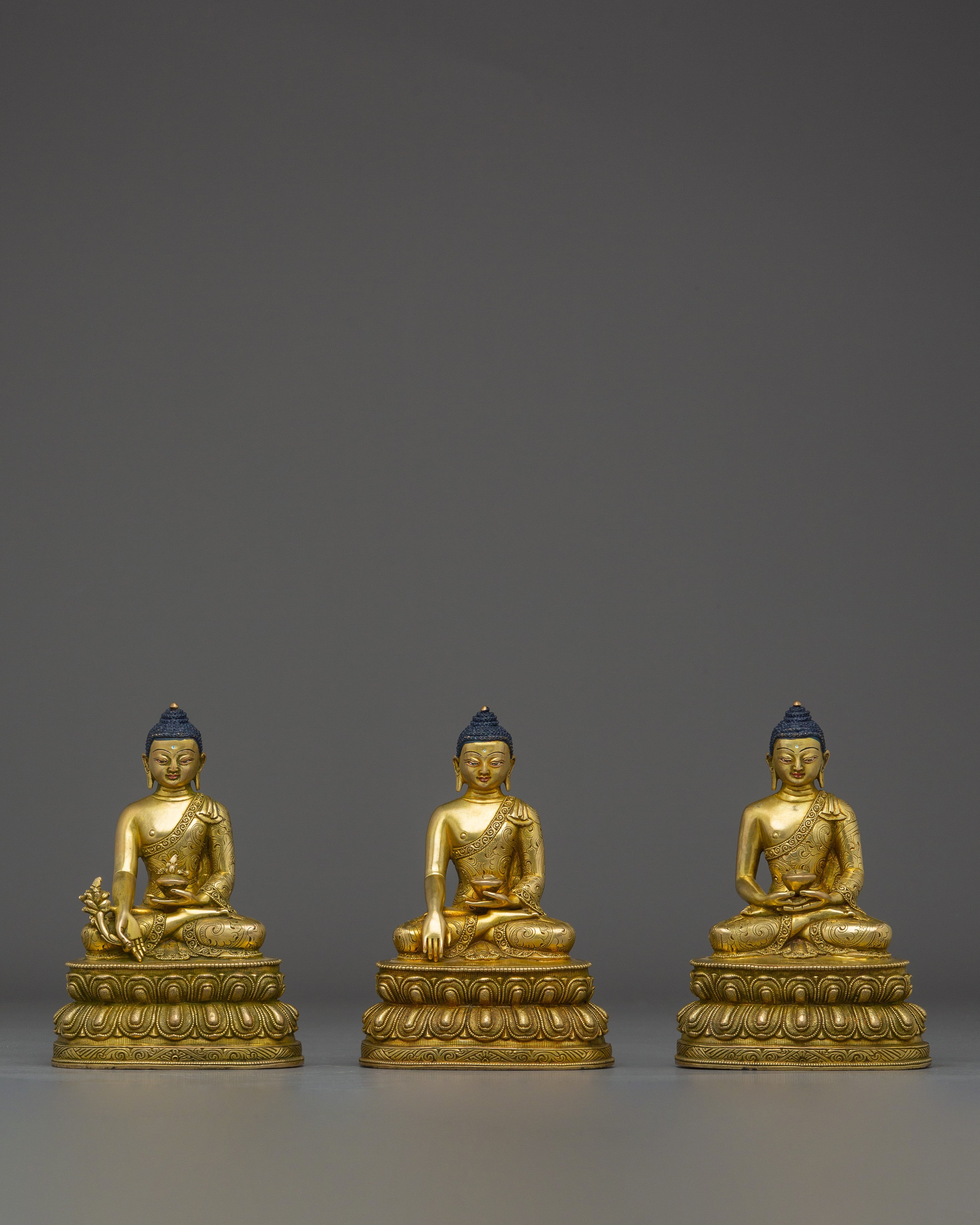 Handmade Three Buddha Statue Set | Three Enlightened Being