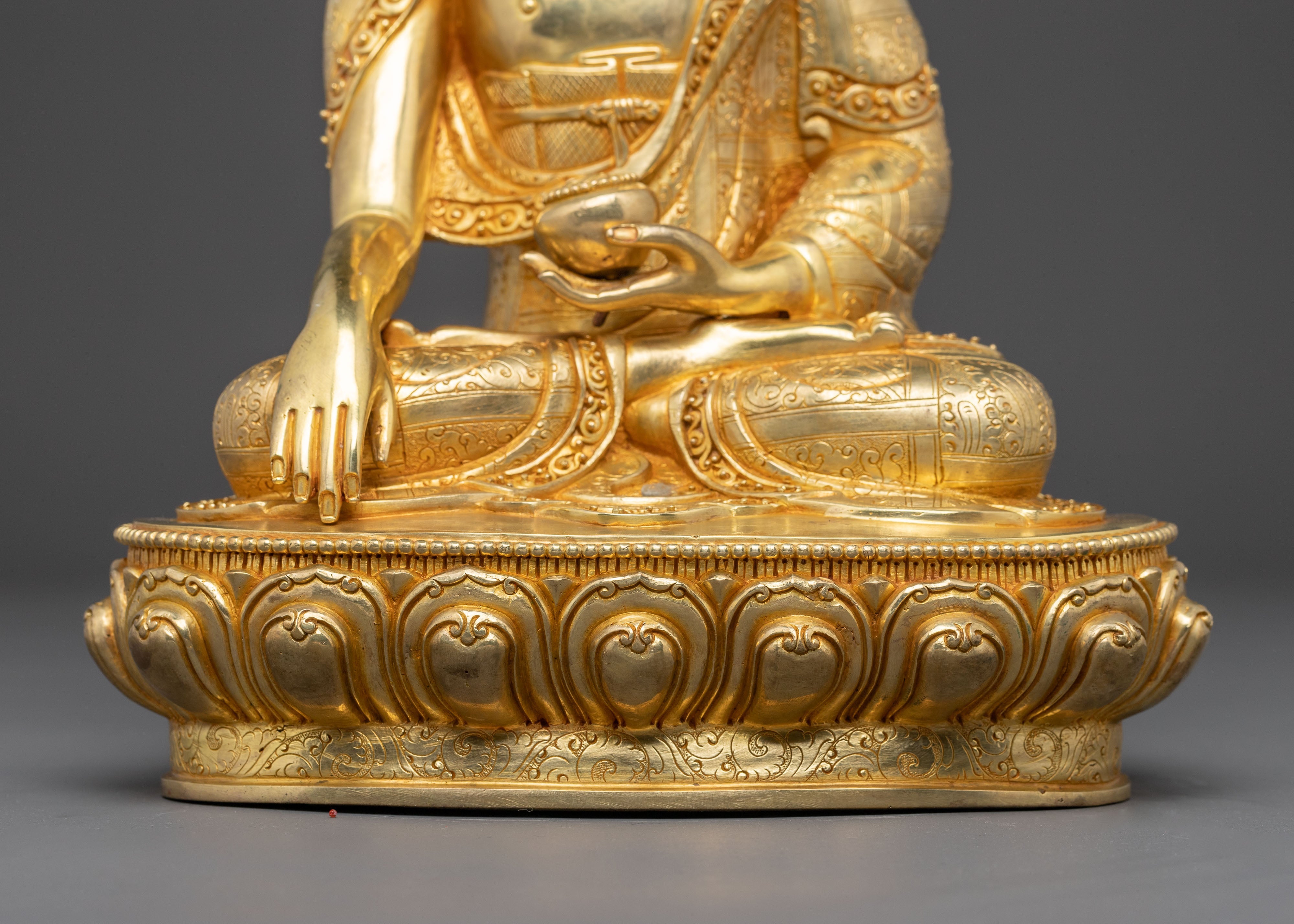 Traditional Copper Handmade Statue of Buddha Shakyamuni | Home Decor