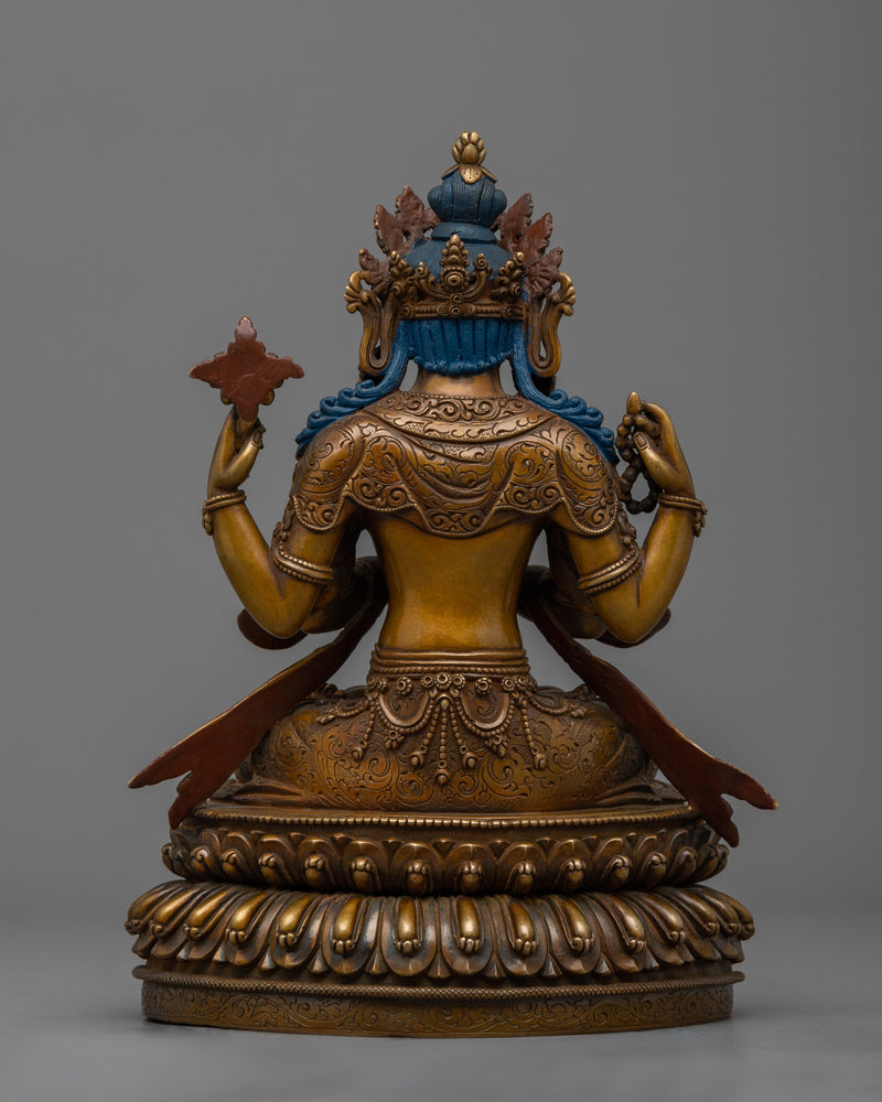 Experience Divine Grace with Our Antique Avalokite Shvara Statue