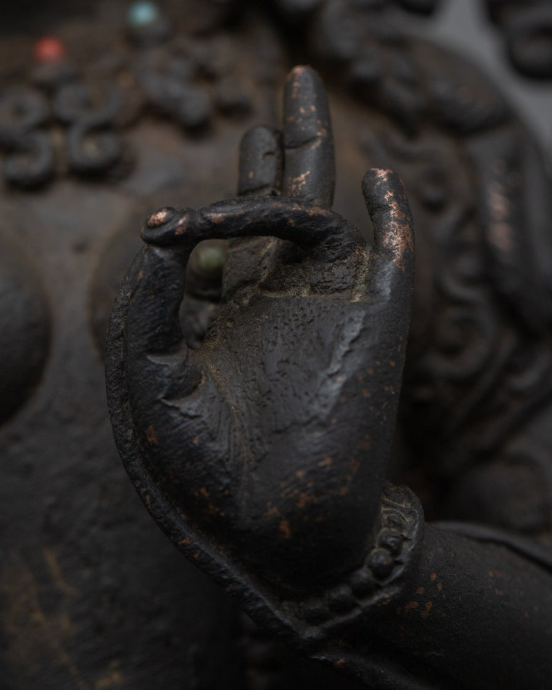 Antique Looking Green Tara Statue | Embrace Compassion and Artwork