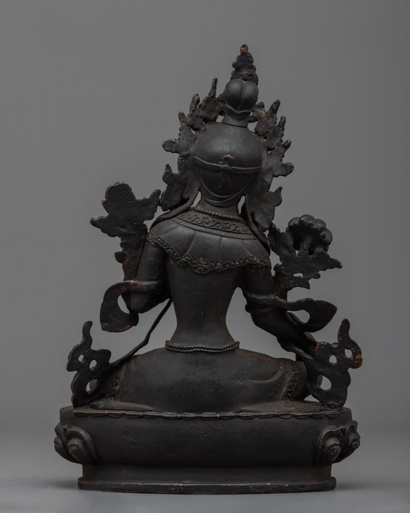 Antique Looking Green Tara Statue | Embrace Compassion and Artwork