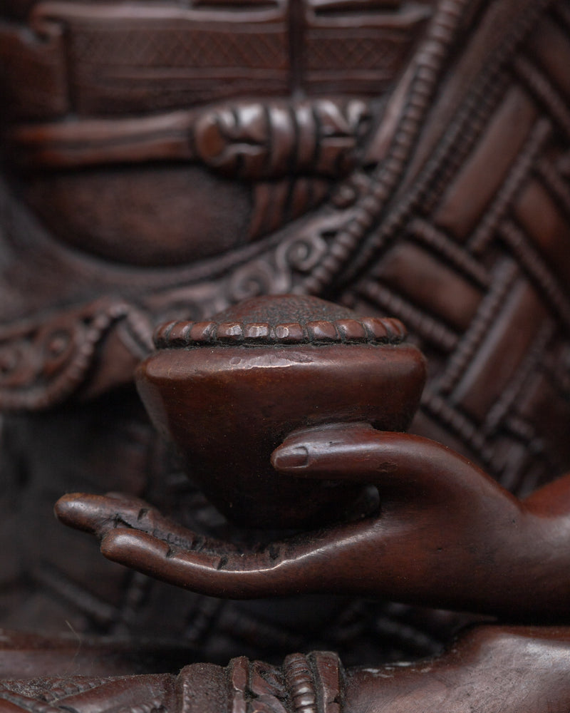 Śākyamuni Buddha Statue | Oxidized Copper Artisanal Craftsmanship