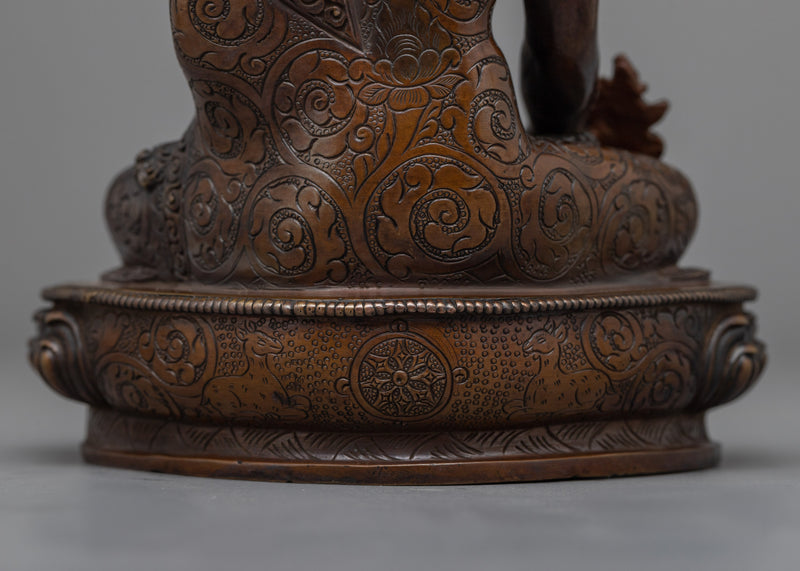 Medicine Buddha Oxidized Statue | A Harmonious Blend of Healing and Artistry