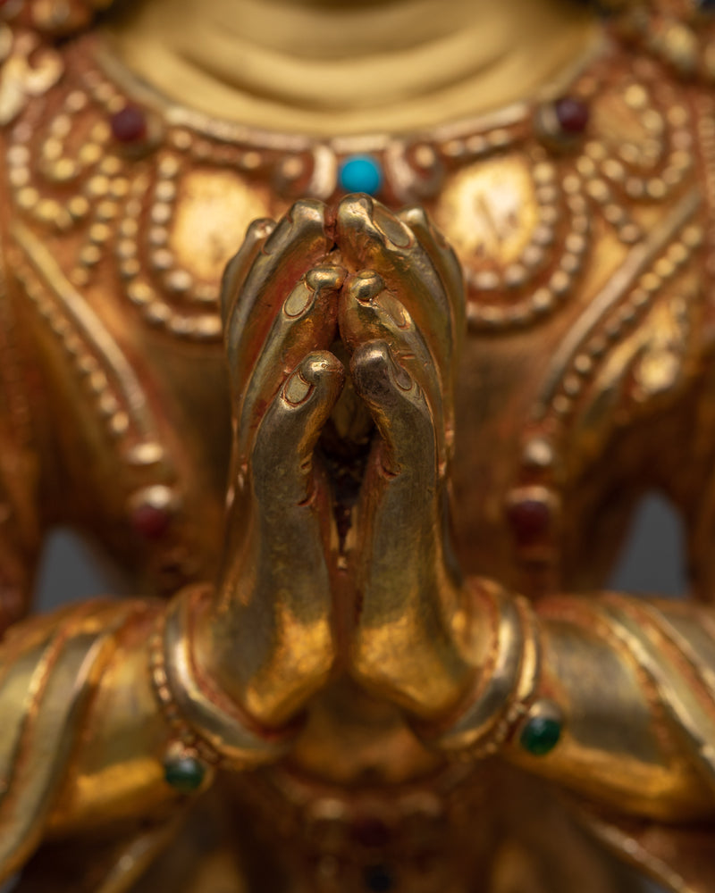 Embrace Compassion with the Lokesvara Buddha Statue | Traditional Buddhist Chenrezig Sculpture