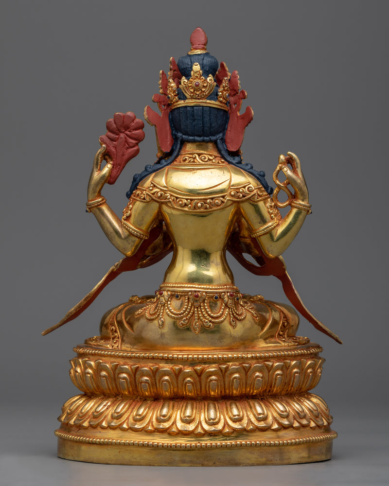 Embrace Compassion with the Lokesvara Buddha Statue | Traditional Buddhist Chenrezig Sculpture