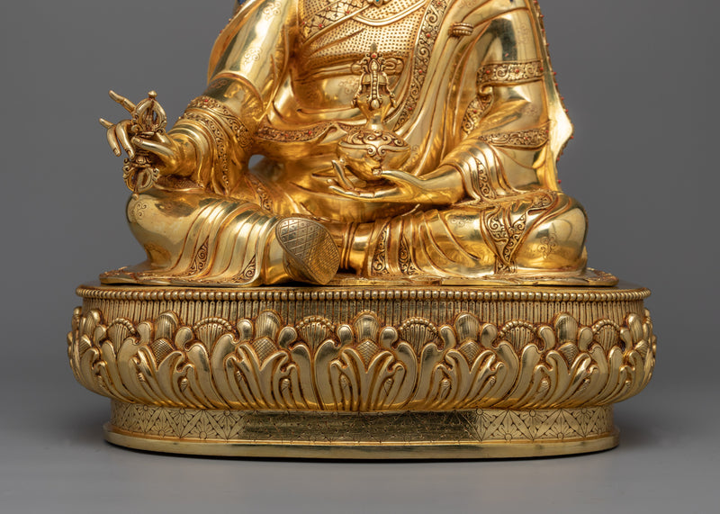 Gururinpoche Gold Gilded Statue | The Source of Vajrayana Buddhism