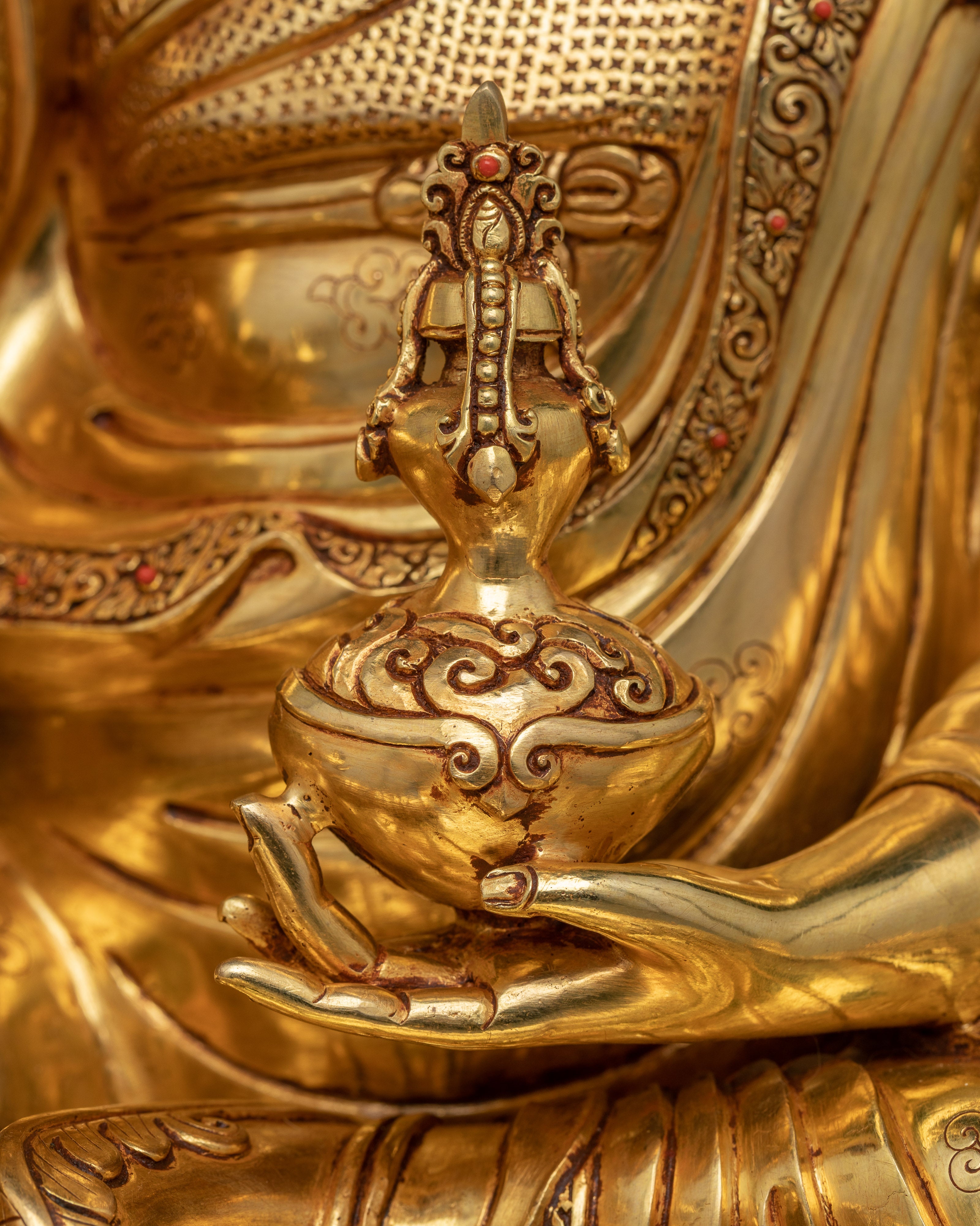 Gururinpoche Gold Gilded Statue | The Source of Vajrayana Buddhism
