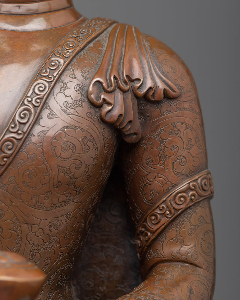 Amitabha Buddha Oxidized Copper Statue | Encounter Serenity with our Handmade Sculpture