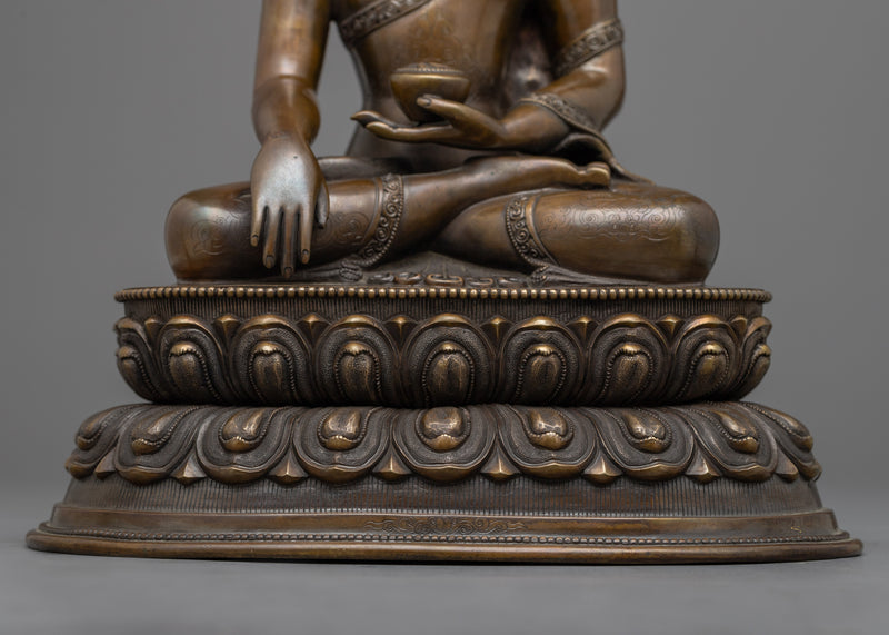 Shakyamuni Buddha Oxidized Copper Statue | Discover Inner Peace with Buddhist Sculpture