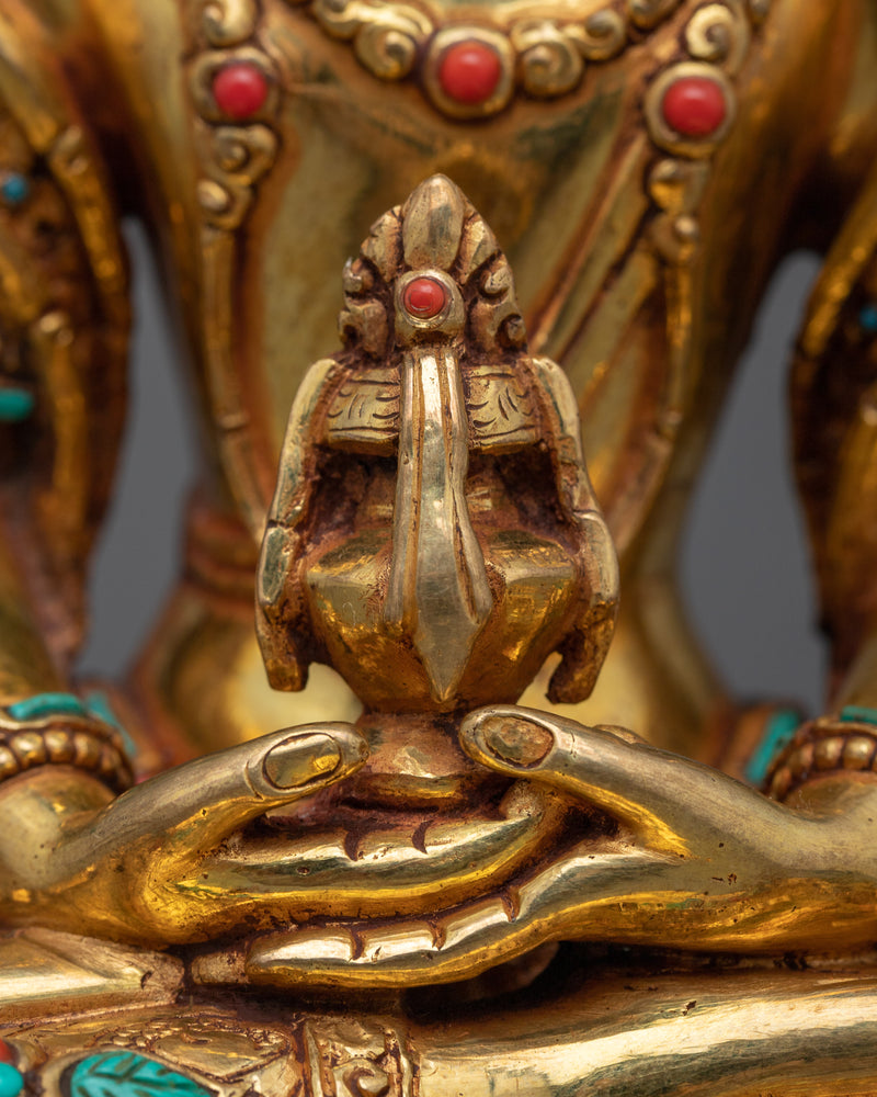 Amitayus Buddha Statue | Welcome Immortal Life with our Gold Gilded Sculpture