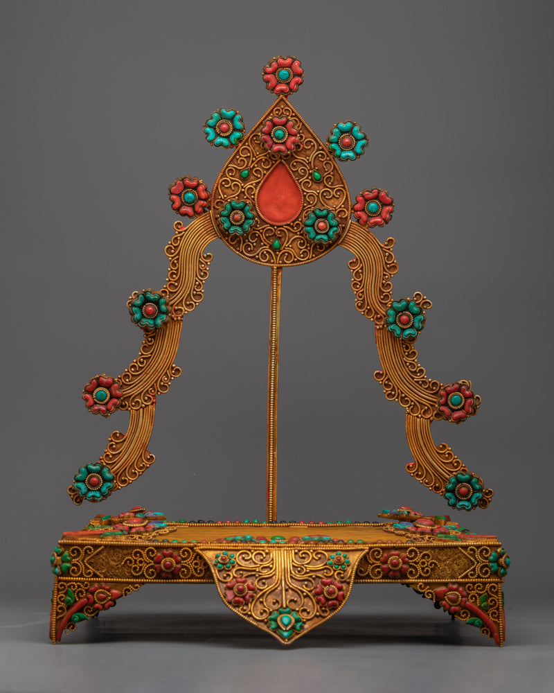Amitabha Buddha Seated on Throne | Discover Inner Peace with our Handcarved Sculpture