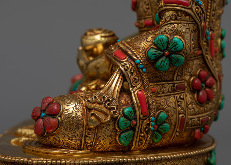 Amitabha Buddha Seated on Throne | Discover Inner Peace with our Handcarved Sculpture
