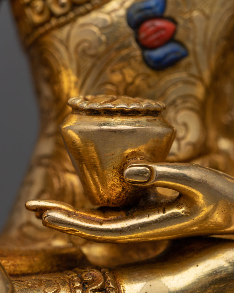 Discover Peace with our Shakyamuni Buddha Copper Statue | Buddhist Golden Sculpture