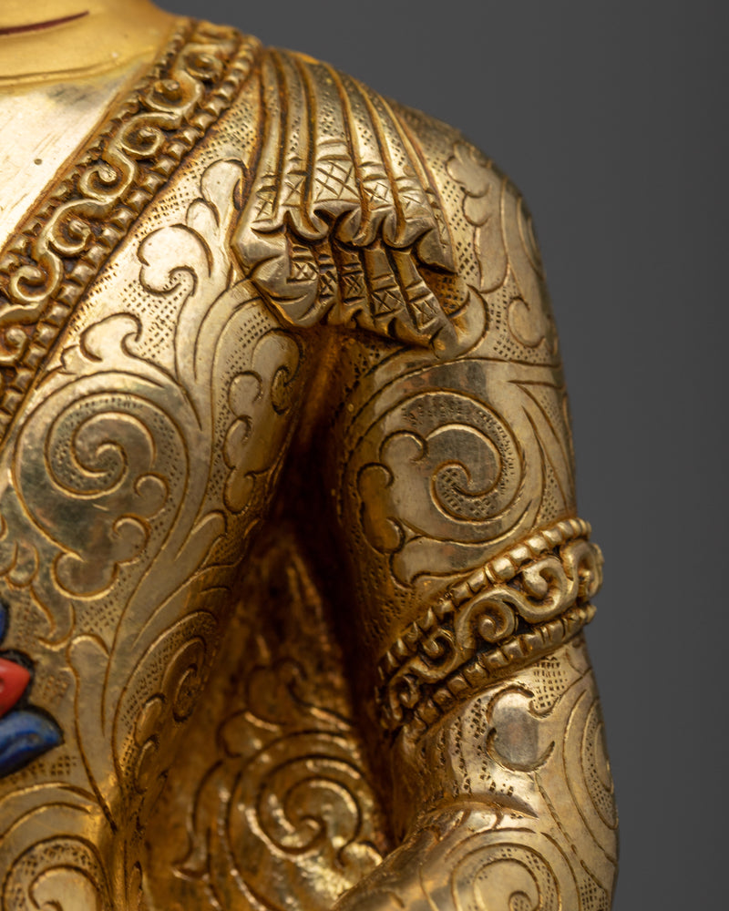 Discover Peace with our Shakyamuni Buddha Copper Statue | Buddhist Golden Sculpture