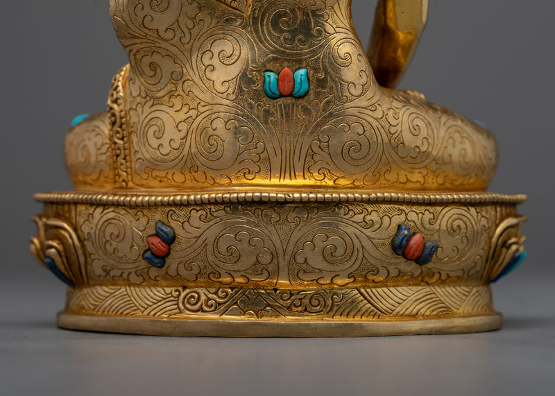 Discover Peace with our Shakyamuni Buddha Copper Statue | Buddhist Golden Sculpture