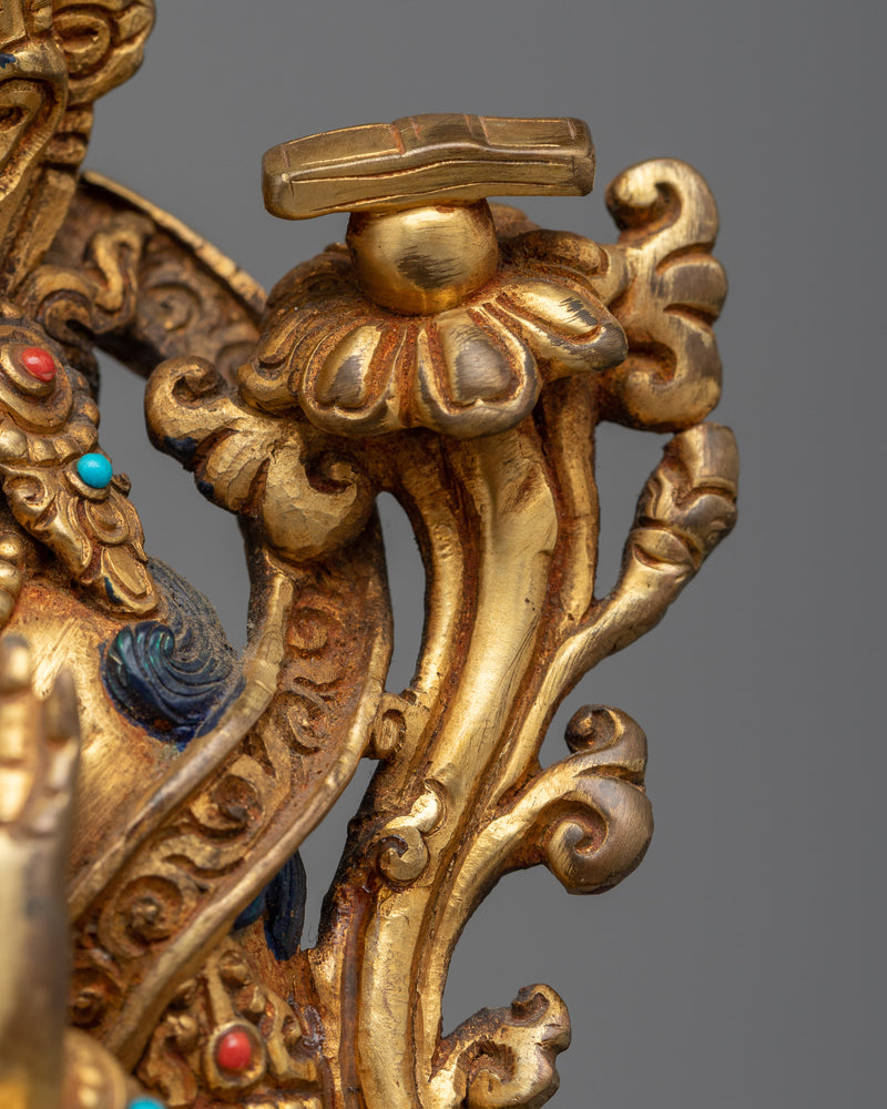 Usher in Wisdom with our Manjushri Buddhist Statue | Himalayan Gold Gilded Art