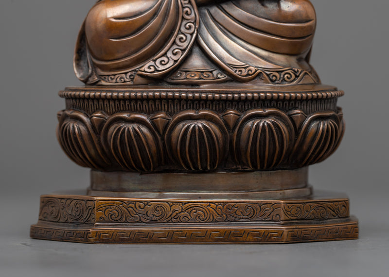 Bronze Finished Shakyamuni Buddha Statue | Captivating Serenity in Oxidized Copper