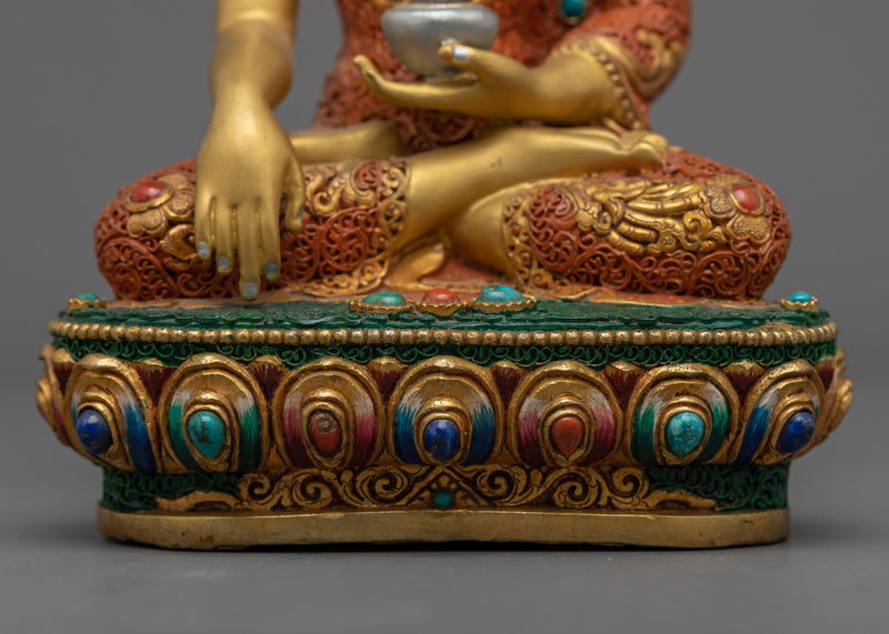 Buddha Shakyamuni Siddhartha Gautama Sculpture | The Enlightened One in Golden Brilliance