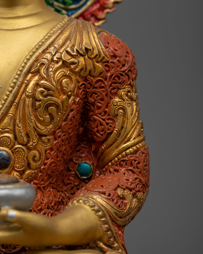 Buddha Shakyamuni Siddhartha Gautama Sculpture | The Enlightened One in Golden Brilliance