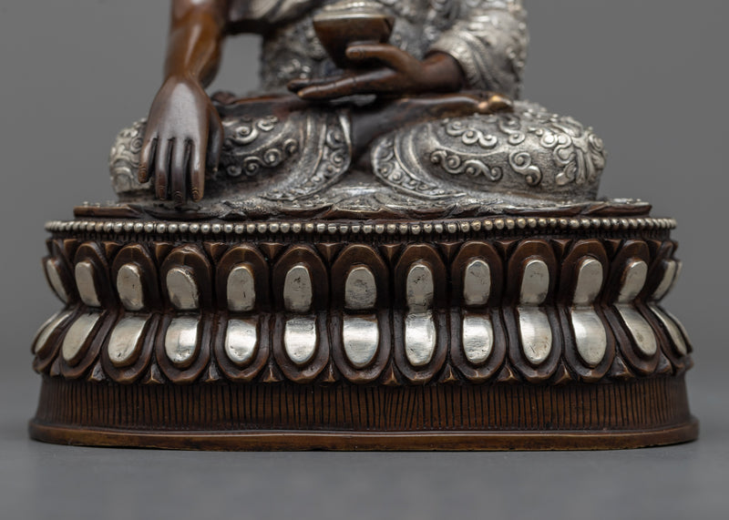 Shakyamuni Buddha Mantra Statue | Embrace Tranquility with Gold-Accented Sculpture