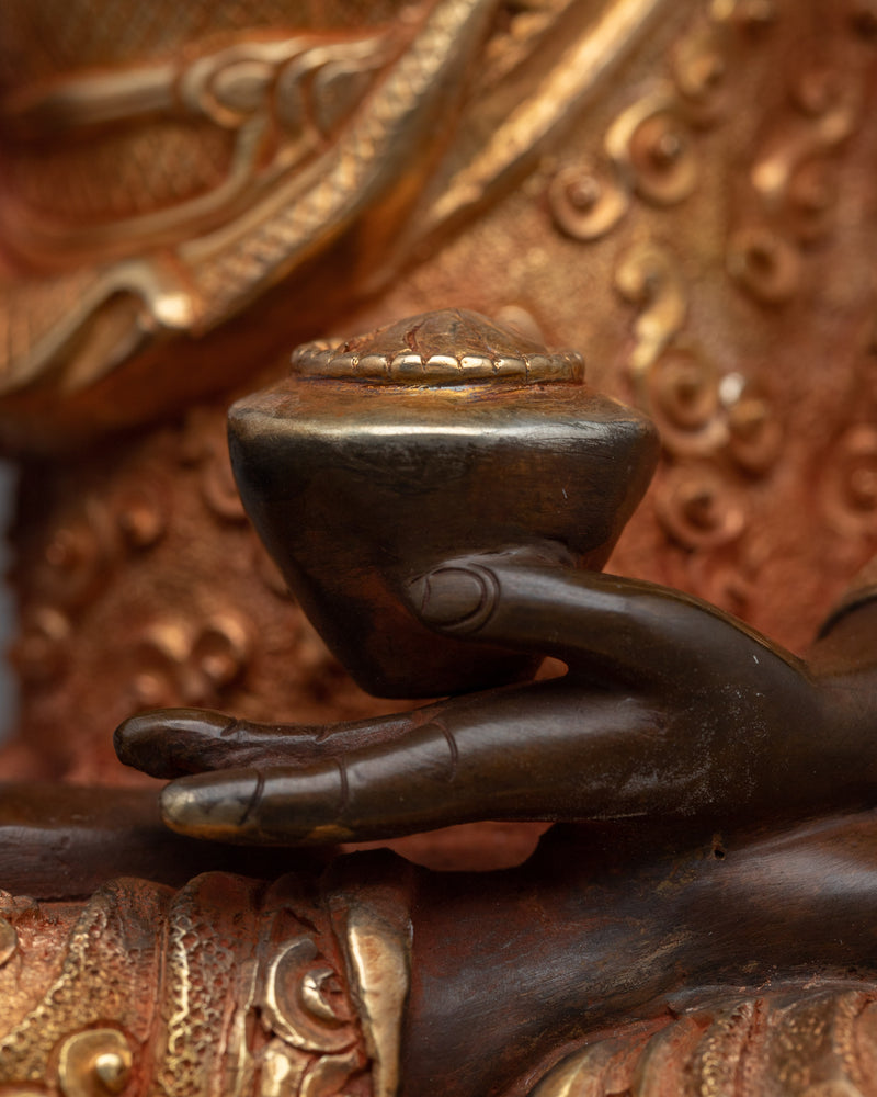 Shakyamuni Buddha on Lotus Seat Statue | Buddhist Sacred Sculpture