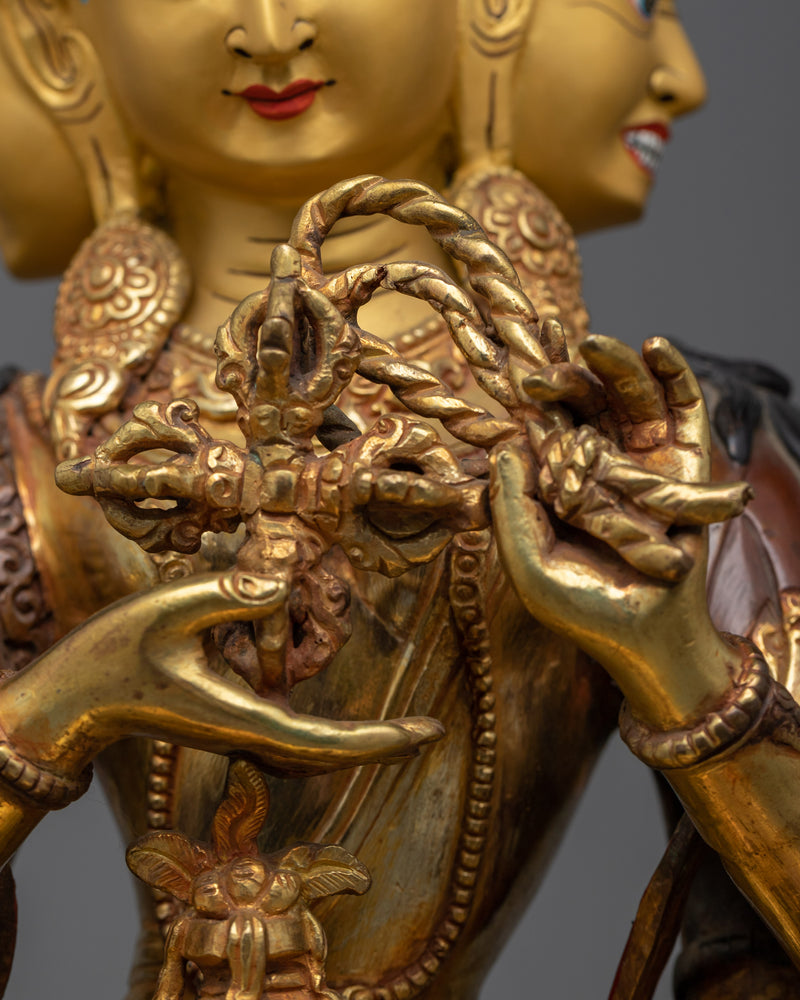 Namgyalma Puja Statue | Himalayan Gold Painted Sculpture