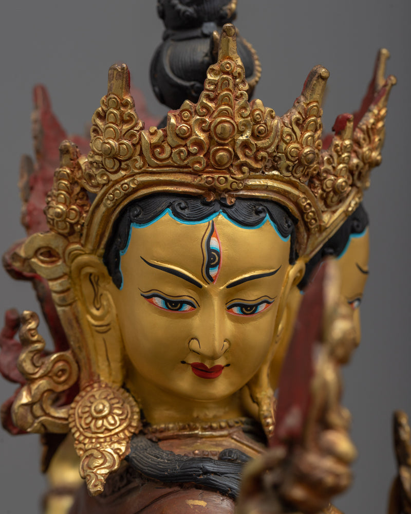 Namgyalma Puja Statue | Himalayan Gold Painted Sculpture