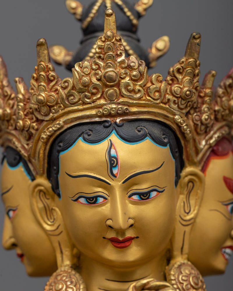 Namgyalma Puja Statue | Himalayan Gold Painted Sculpture