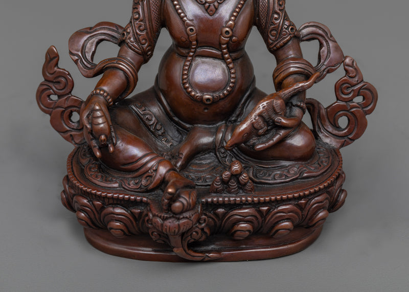 Enchanting Guru Dzambhala Statue | Exquisite Oxidized Copper
