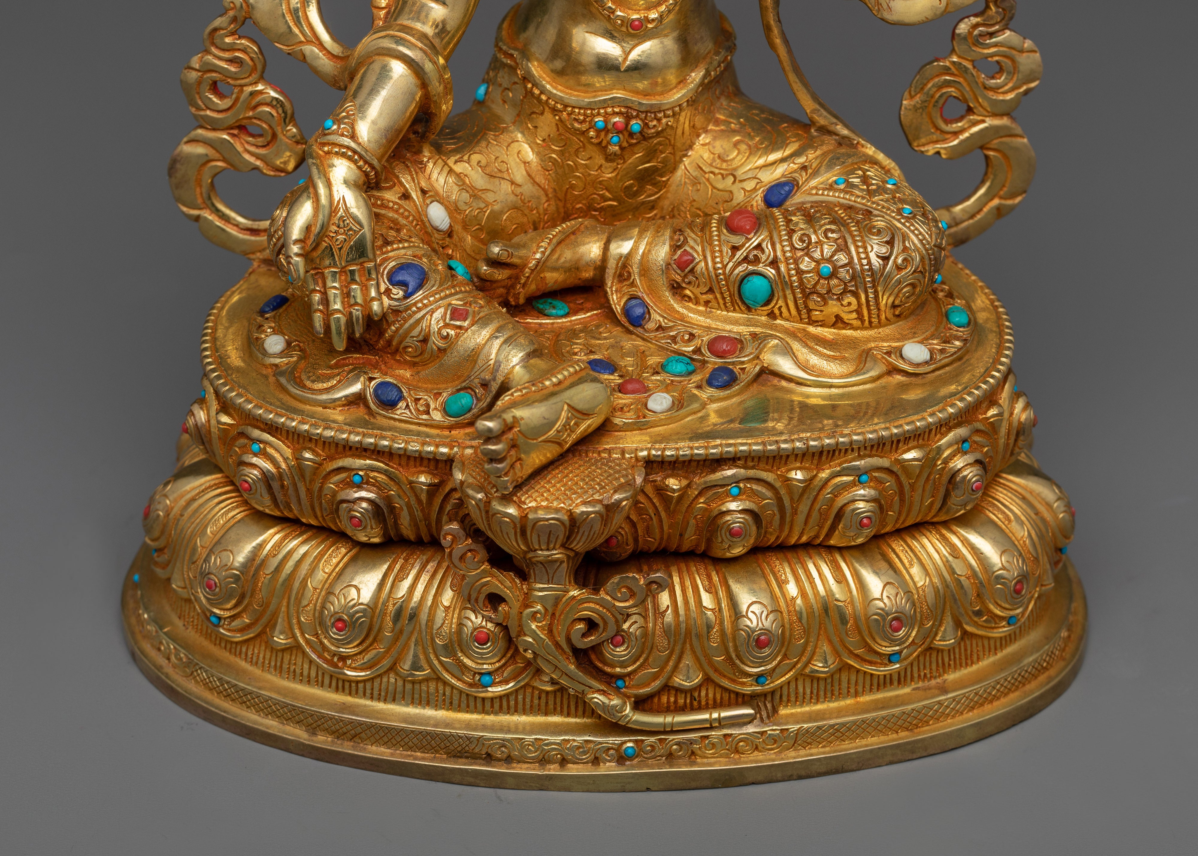 Experience Green Tara Mantra Miracles with Our Statue | 24k Gold Gilded Art