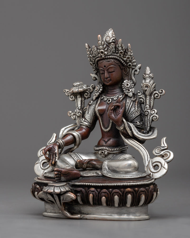 green-tara-silver-statue