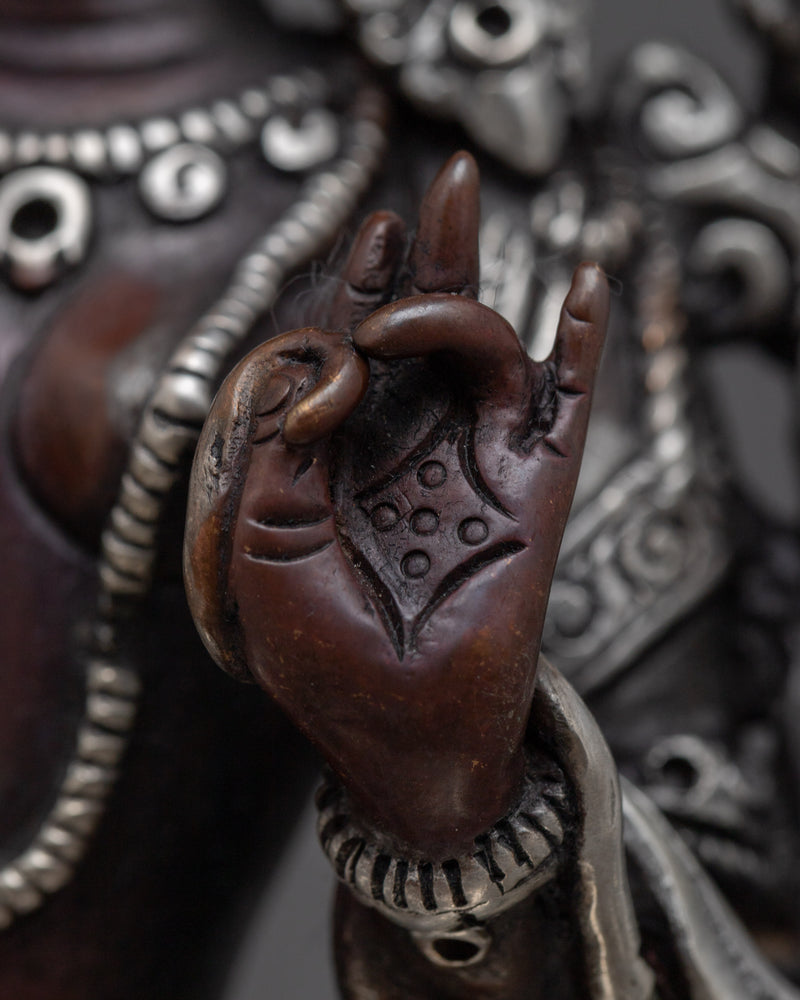 Green Tara Silver Statue | Embrace Protection and Compassion A Symbol of Tranquil Grace