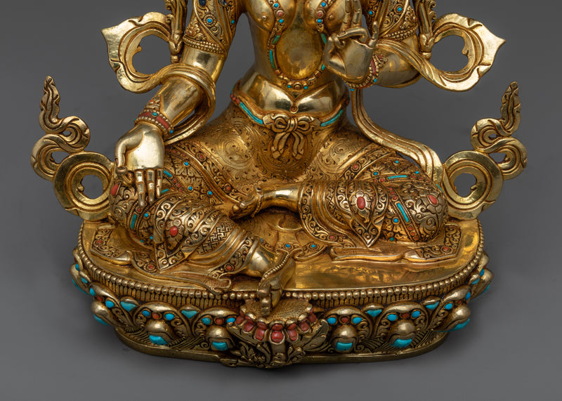 The Green Tara Copper Statue | Embrace the Power of Swift Protection
