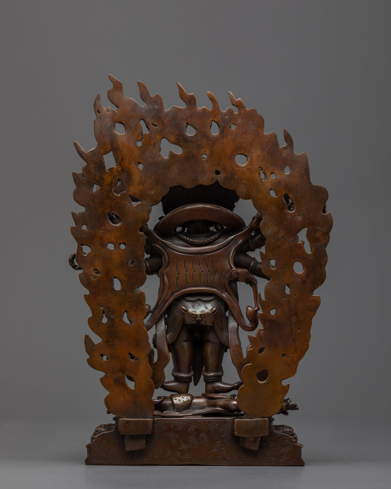 Six-Armed Mahakala Mantra Statue | A Majestic Symbol of Protection