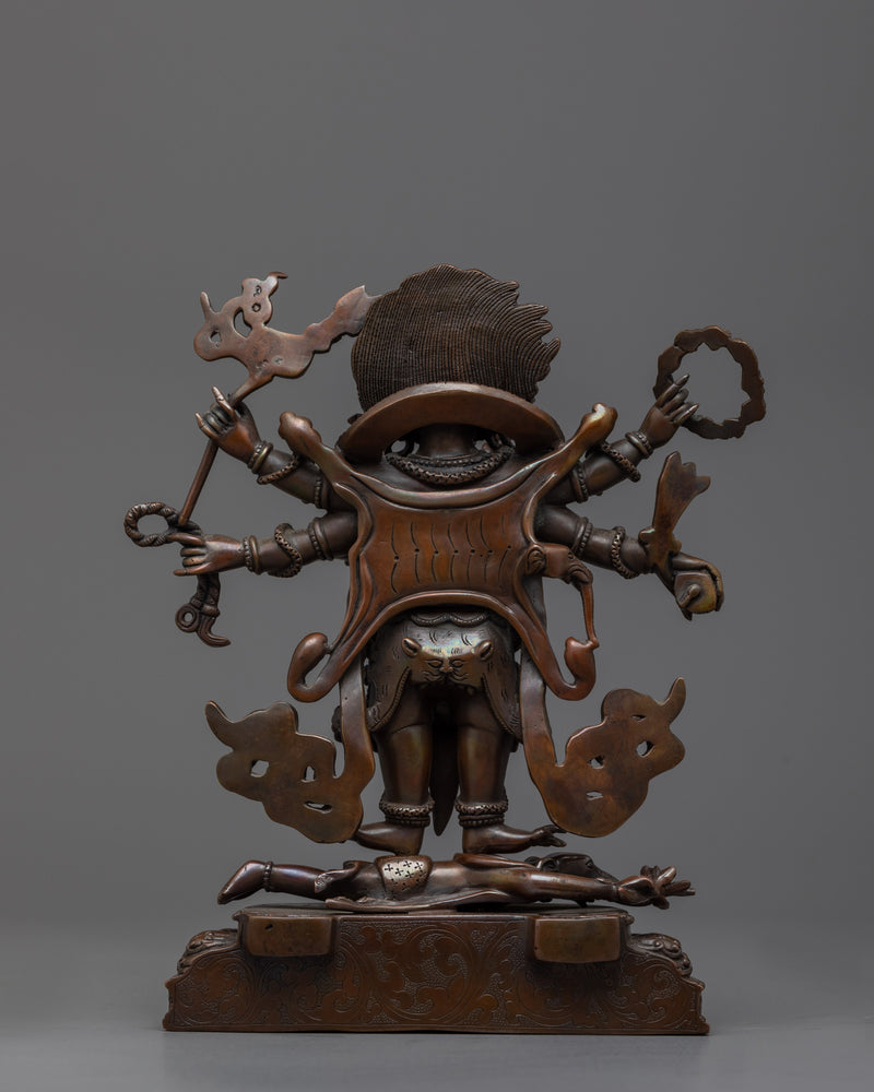 Six-Armed Mahakala Mantra Statue | A Majestic Symbol of Protection