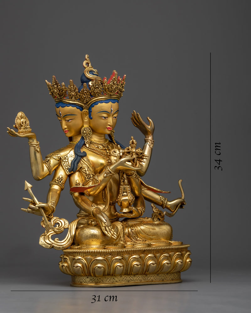 Premium Namgyalma Gold Statue | Ushnishavijaya " Buddha of Longevity" Deity