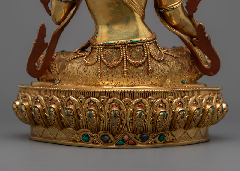 Green Tara Premium Handmade Statue | Female Buddha of Buddhism