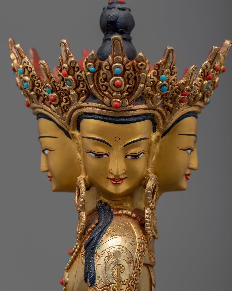 Mantra Vairocana Buddha Statue | A Beacon of Golden Elegance