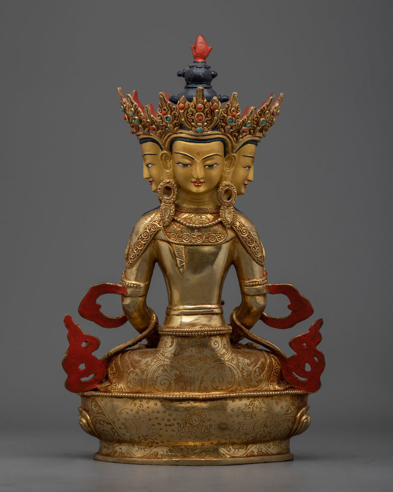Mantra Vairocana Buddha Statue | A Beacon of Golden Elegance