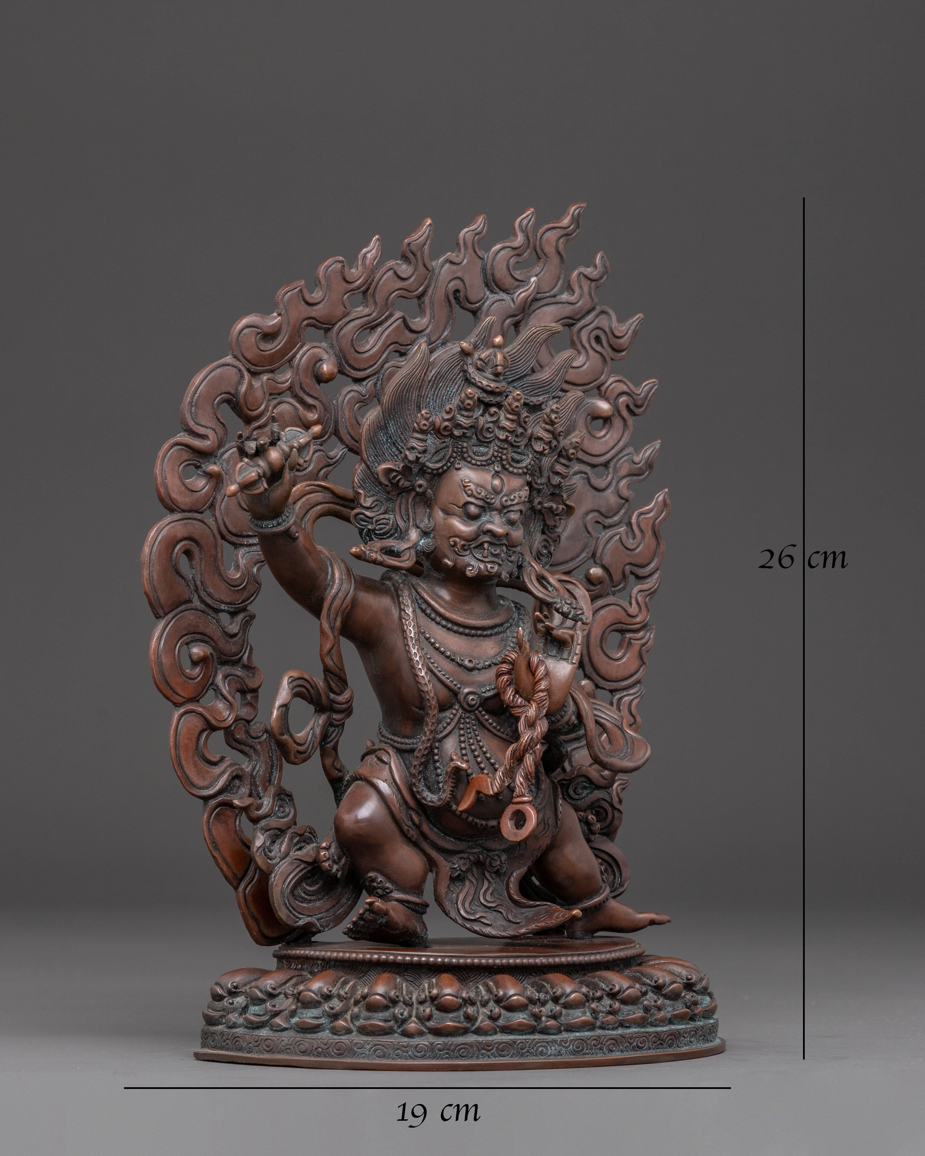 Handmade Copper Statue of Wrathful Bodhisattva Vajrapani | Tibetan Protector Deity