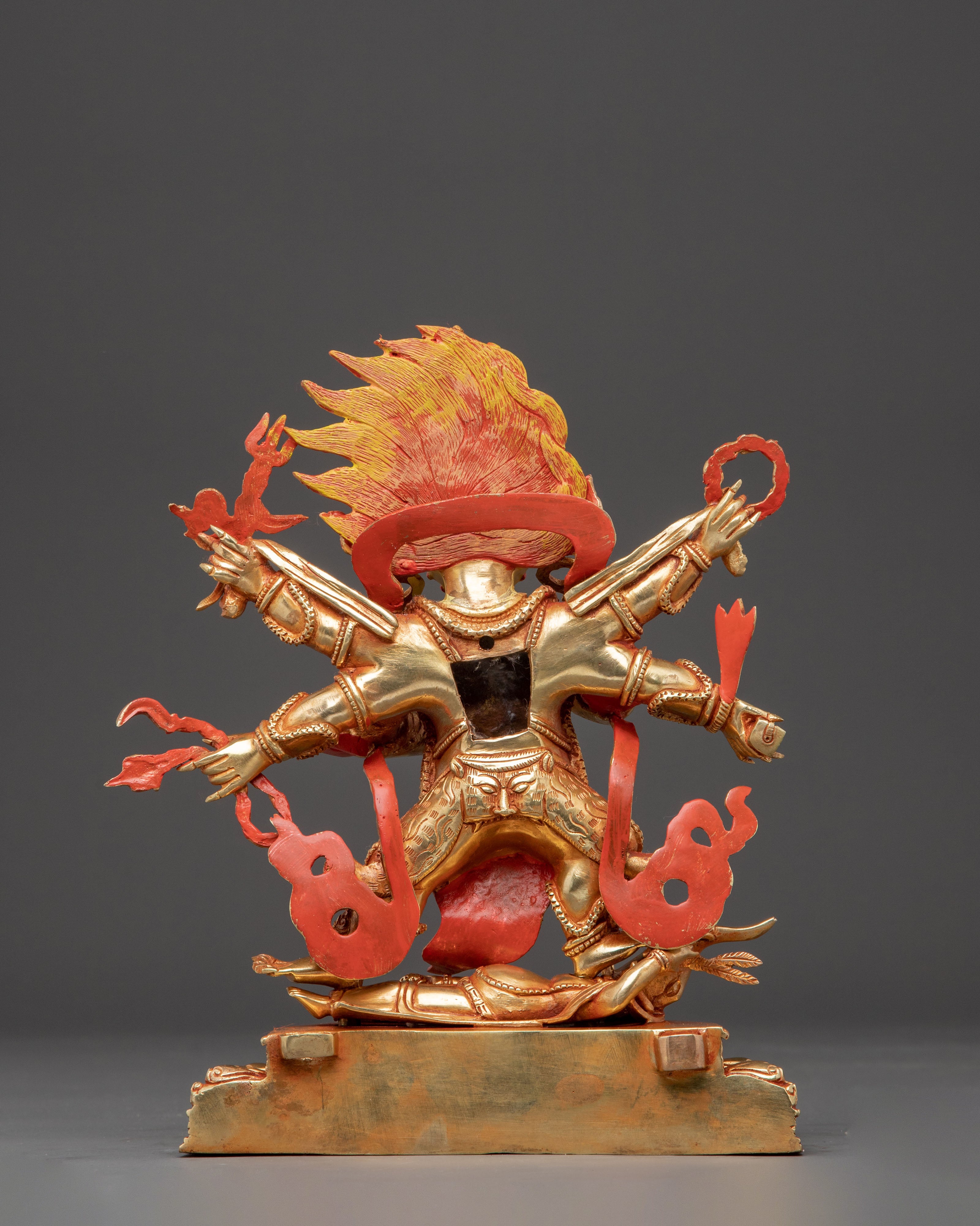 Six Armed Mahakala Protector Statue | Wrathful Deity