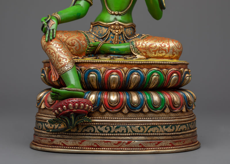 Green Tara Buddha Statue Gift | Embrace of Compassion and Action