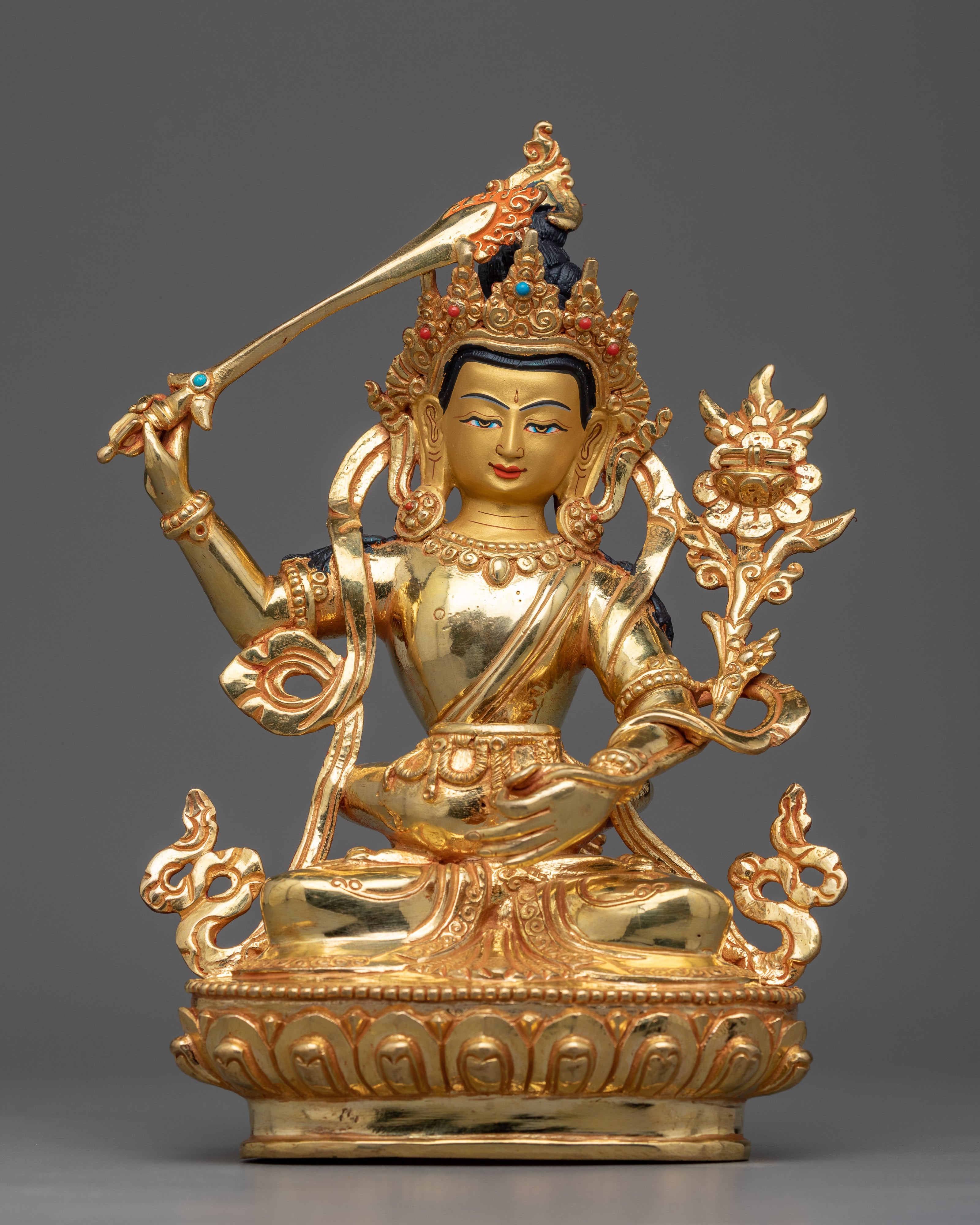 Manjushri with Consort Statue | Wisdom and Clarity Embodied