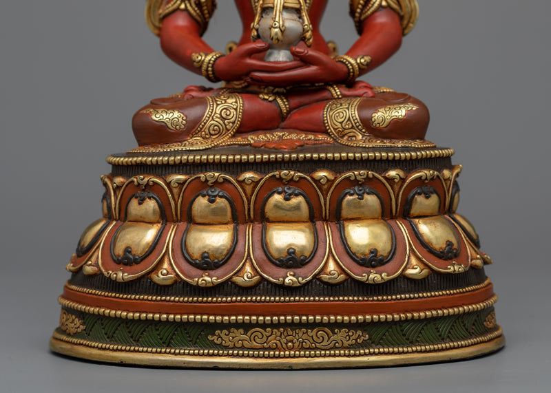 Red Amitayus Statue | Embodiment of Boundless Life