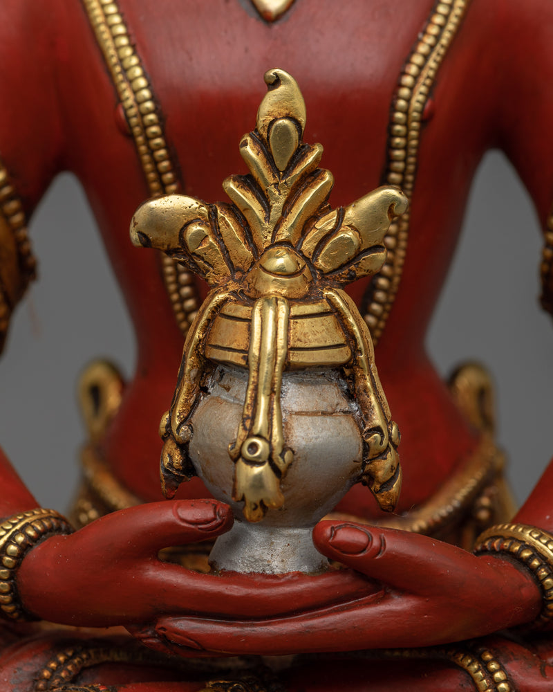 Red Amitayus Statue | Embodiment of Boundless Life